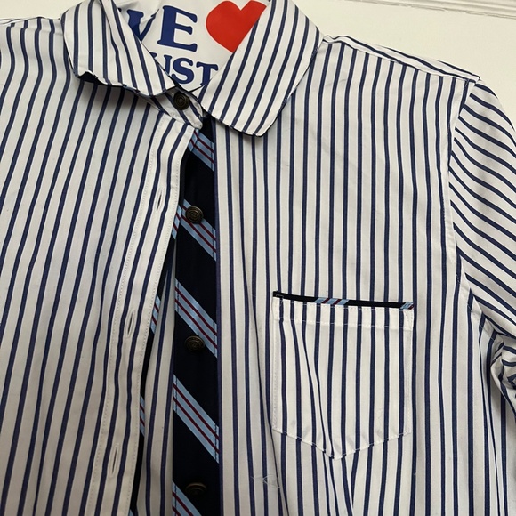 EUC Brooks Brothers red fleece button-down, size 2, blue and white stripes - Picture 5 of 7